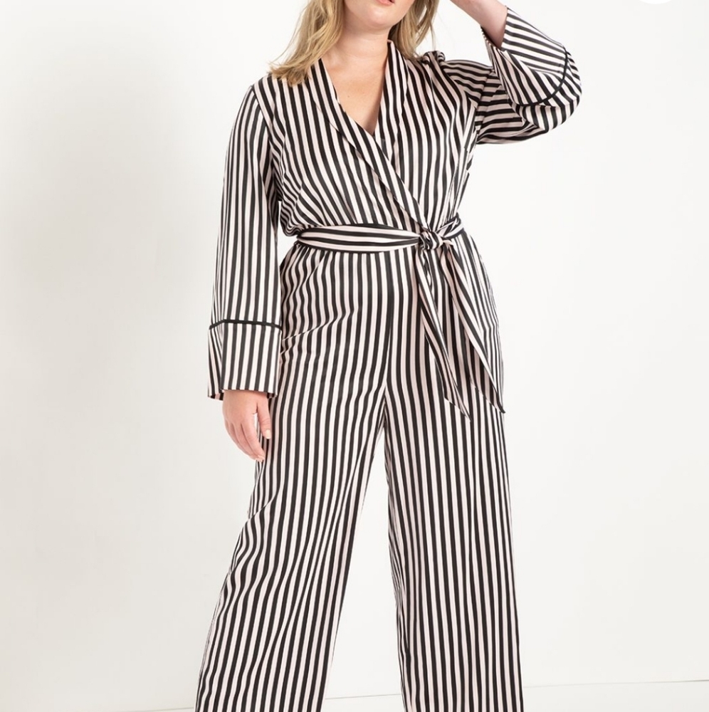 NWT Eloquii Striped Lounge Jumpsuit
